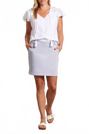 Tribal Stretch Pull On Skort In Blue