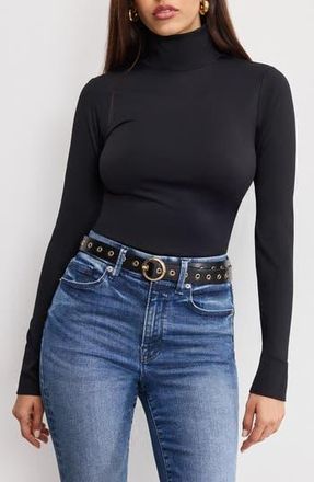 Good American Weightless Turtleneck Top in Black001 at Nordstrom Rack, Size X-Small