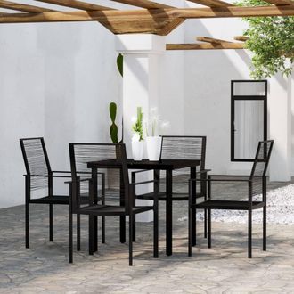 vidaXL Juego De Comedor De Jard&iacute;n 5 Piezas Negro Vidaxl
