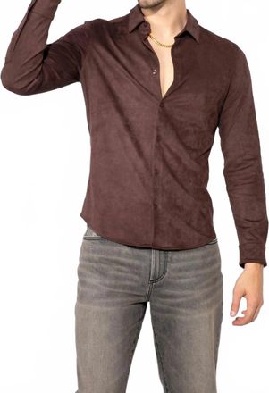 Monfrere Cooper Butter Classic Shirt In Suede Espresso