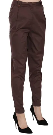 Just Cavalli High-Waist Tapered Trousers - Brown