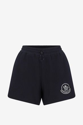 Moncler Shorts aus Baumwollpiqu&eacute; mit Hahnenlogo-Patch