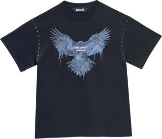 Just Cavalli Eagle T-shirt - Heren - T-shirts - Zwart - L - Katoen - Tops