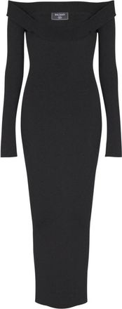 Balmain Lang effen gebreide jurk - Dames - Kleedjes - Zwart - S - Polyester - Kleedjes