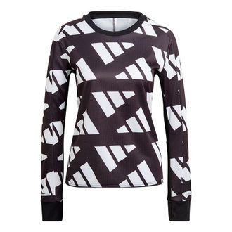adidas (WMNS) adidas Celeb Sweat W Contrasting Colors Logo Printing Reflective Running Sports Long Sleeves Black T-Shirt GK5091