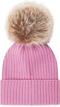 Moncler A9327 Virgin Wool Ribbed Knit Beanie - Purple