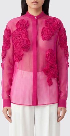 Dries Van Noten Camicia in viscosa con fiori applicati