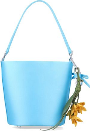 Self Portrait Satin Charm Bucket Bag