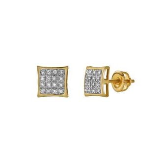 LuvMyJewelry Raiva 10K Yellow Gold Diamond Unisex Earrings - 0.05 Cts at Nordstrom