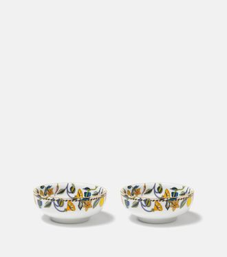 La DoubleJ Borboni White set of 2 porcelain snack bowls