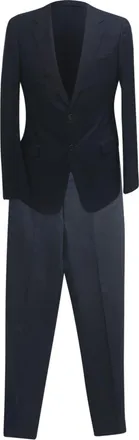 Prada Suit Jacket and Trousers in Navy Blue Virgin Wool