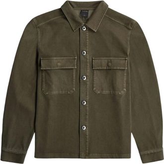 G-Star Overhemden, Heren, Groen, L, Katoen, Washed HB Overshirt