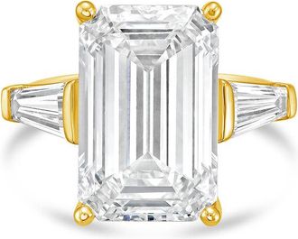 Diana M. Jewels 18kt Yellow Gold 8.00 ct tw Emerald Cut with two Long Baguettes on the side Engagement Ring (Single Claw)