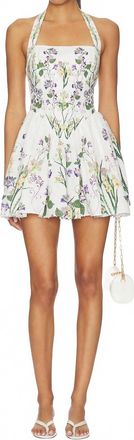 Hemant & Nandita Corseted Short Dress In Ivory Multi