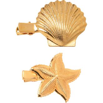 Jennifer Behr Set of 2 Oceane Barrettes in Gold at Nordstrom