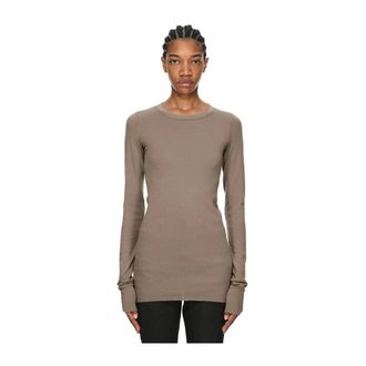 Rick Owens Basic LS T - Dames - Tops - Grijs - Maat: L Katoen