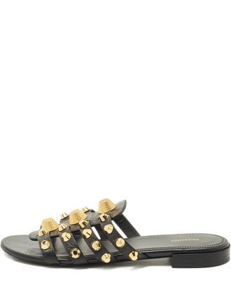 Balenciaga Arena studded flat slides - Black