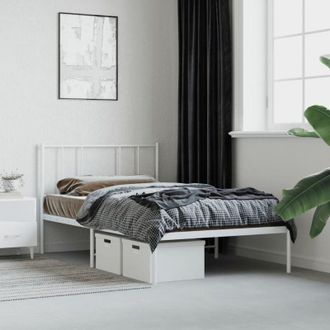vidaXL Giroletto con Testiera Metallo Bianco 80x200 cm - Vidaxl