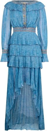 Philosophy di Lorenzo Serafini Gowns, female, Blue, Size: XL Long Draped Dress
