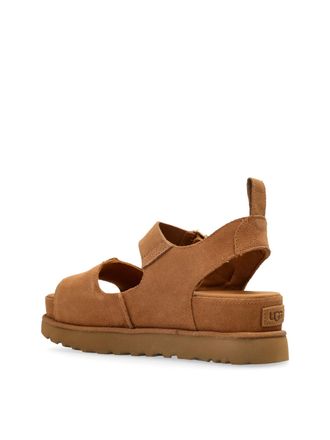 UGG Womens Goldenstar Hi Sandals Brown Shoes >