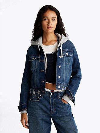 Tommy Hilfiger Metallic Stud Denim Trucker Jacket
