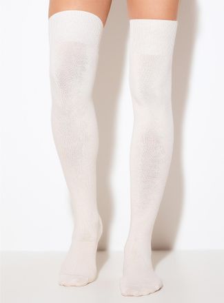 Mondor Womens Solid fine-knit Thigh-High Socks