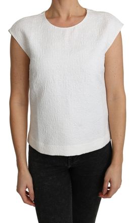 Dolce & Gabbana Dolce Gabbana Top met Geborduurde Korte Mouwen
