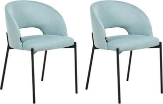 Beliani Set of 2 Dining Chairs PENNY Fabric Light Blue