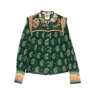 Farm Rio Farm Rio, Overhemden, Dames, Groen, S, Paisley Print Shirt