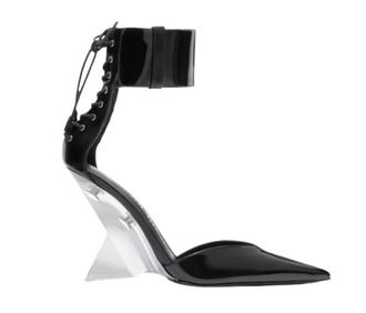 The Attico Black Patent Leather Morgan Wedges Size 39.5