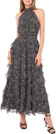 1.State Flounce Cascading Maxi Dress in Rich Black at Nordstrom Rack, Size Xx-Small
