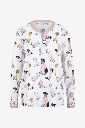 Herzen&rsquo;s Angelegenheit Bluse aus Seide mit Hundeprint