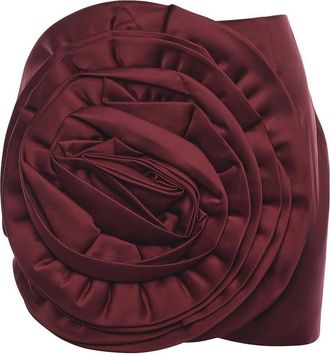 Rotate Satin Mini Skirt With Flower
