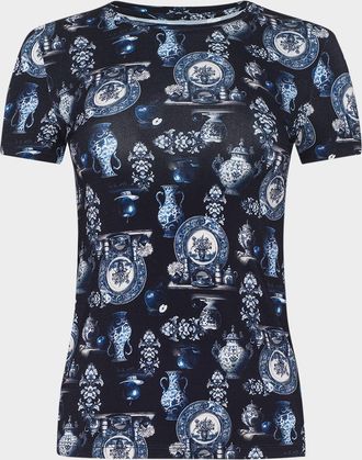 L'agence Ressi Short-Sleeve Porcelain Tee