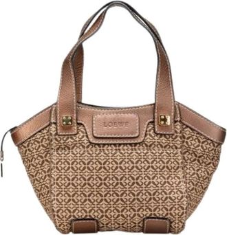 Loewe Pre-owned Handbags, female, Brown, Size: ONE SIZE Pre-owned Canvas Handbag