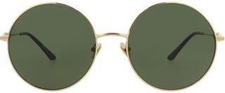 Valentino 57mm Round Sunglasses in Gold Gold Green at Nordstrom Rack