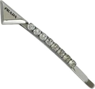 Prada Pre-owned Accessories, female, Gray, Size: ONE SIZE Pre-owned Metal Hair Accessory