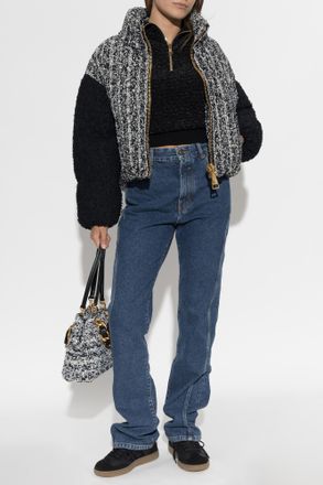 Balmain Straight Jeans, Womens, Navy Blue