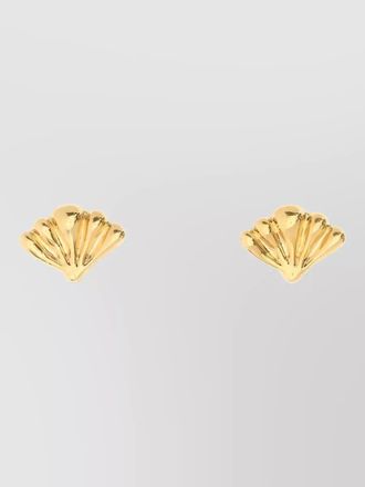 Chlo&eacute; metal mirror earrings shell shape design