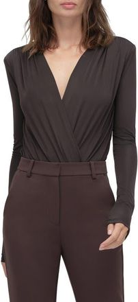 Favorite Daughter The Slinky Date Bodysuit in Espresso at Nordstrom, Size X-Small
