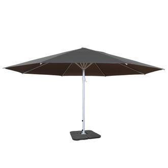 Hhg Sombrilla Meran Ii, Sombrilla De Mercado Para Gastronom&iacute;a, &Oslash; 5m Palo Poli&eacute;ster/aluminio Blanco 28kg, Antracita Con Soporte