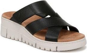 Vionic Uptown Sunset Slide Sandal in Black Leather at Nordstrom Rack, Size 8.5