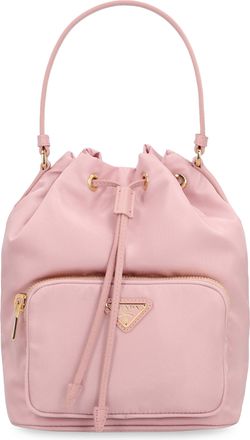 Prada Womens Bucket Bag Duet Re-Nylon Pink Polyamide