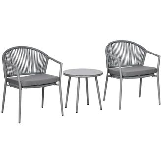 OUTSUNNY Conjunto de jard&iacute;n 58x62x78 cm gris