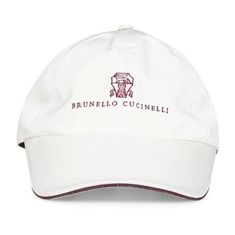 Brunello Cucinelli Brunello Cucinelli, Caps, male, White, Size: L Bonded Nylon Baseball Cap