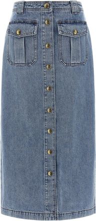 Zimmermann Denim Pencil Skirts Light Blue