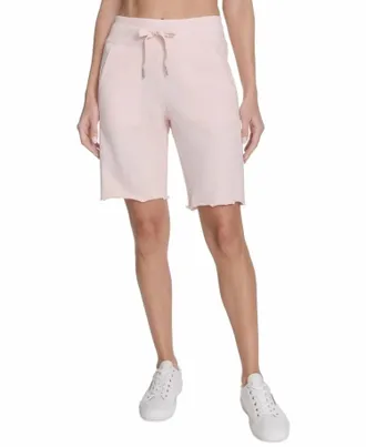 Calvin Klein Womens Performance Drawstring Shorts In Cloud Pink