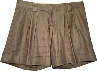 Joseph Shorts in Brown Linen