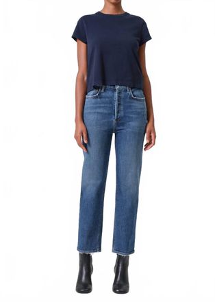 A Gold E 90s Pinch Waist Crop Jeans In Blue