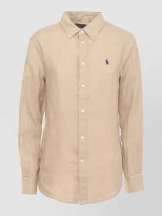 Ralph Lauren collar neckline linen shirt long sleeves